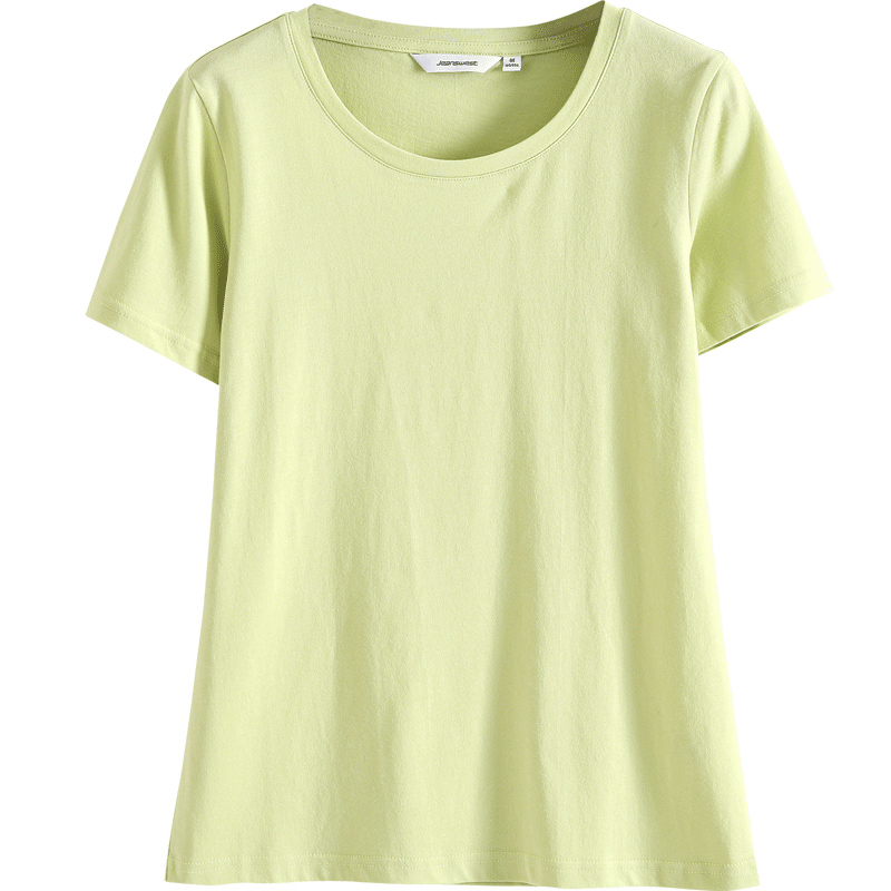 真维斯官方旗舰店真维斯修身短袖T恤女年夏新款女士纯棉圆领打底衫纯色TEE潮3