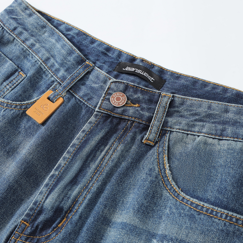 LT真维斯男装牛仔裤 2024夏季新款 宽松百搭设计感洗水牛仔短裤男