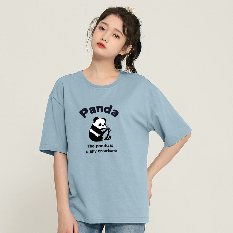 真维斯官方旗舰店JR真维斯女装宽松夏季女士体恤衫 短袖T恤抱抱兔印花女休闲上衣1