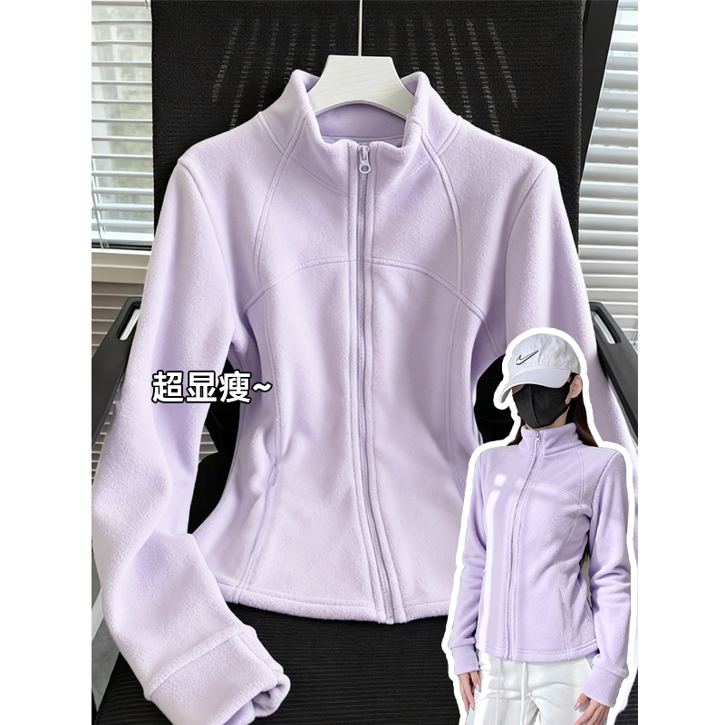 NOW真维斯摇粒绒外套女2025新款秋冬季冲锋衣内胆修身双面绒开衫 - 图0