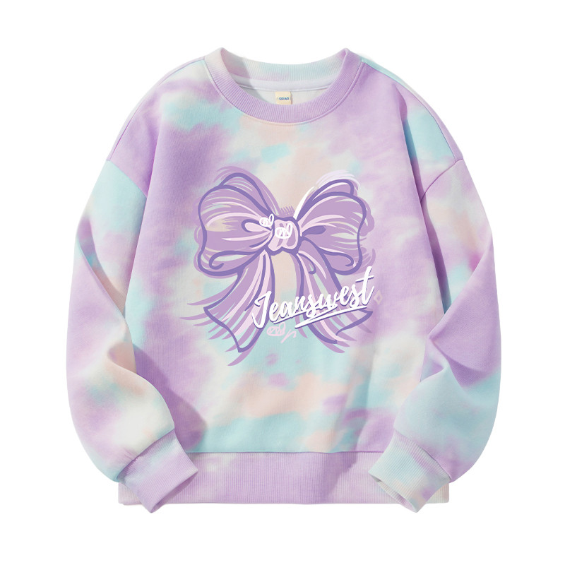 JU真维斯2025秋季新款女童同款紮染圆领长袖T恤卫衣,淘宝优惠券,粉丝福利购,淘宝优惠卷