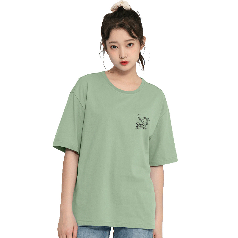 真维斯官方旗舰店JR真维斯女装宽松夏季女士体恤衫 短袖T恤抱抱兔印花女休闲上衣3