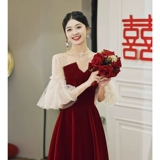 Летнее бордовое вечернее платье, элегантное свадебное платье, изысканный стиль, подходит для подростков