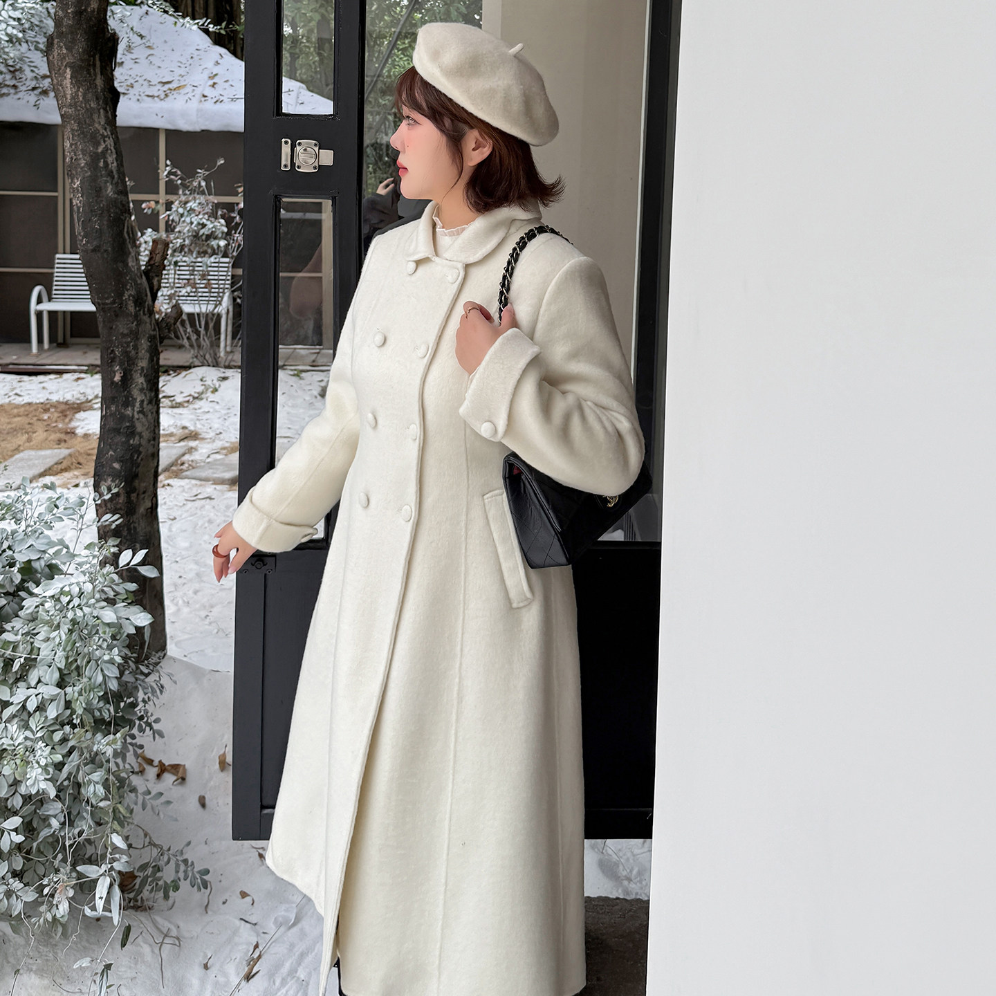 2025冬季新款大码女装胖MM赫本风羊毛双面呢保暖大衣女毛呢外套,淘宝优惠券,粉丝福利购,淘宝优惠卷