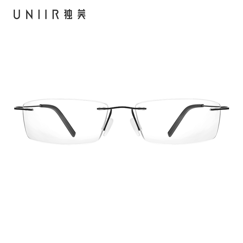 UNIIR独美超轻无框眼镜男纯钛近视镜架防滑超轻防蓝光定制眼镜框-图0