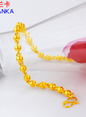 镀黄金手链女款简约镀金转运珠