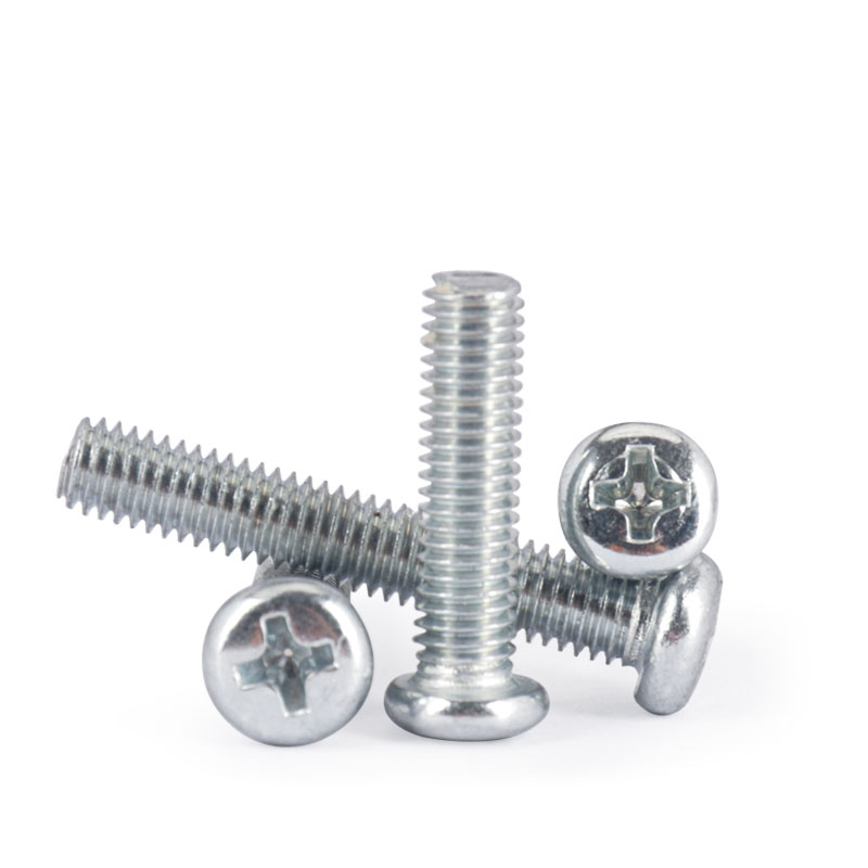 促镀白锌十字圆头螺丝钉盘头机丝加长机牙螺栓M2.5M3M3.5M4M5M6M8 - 图0