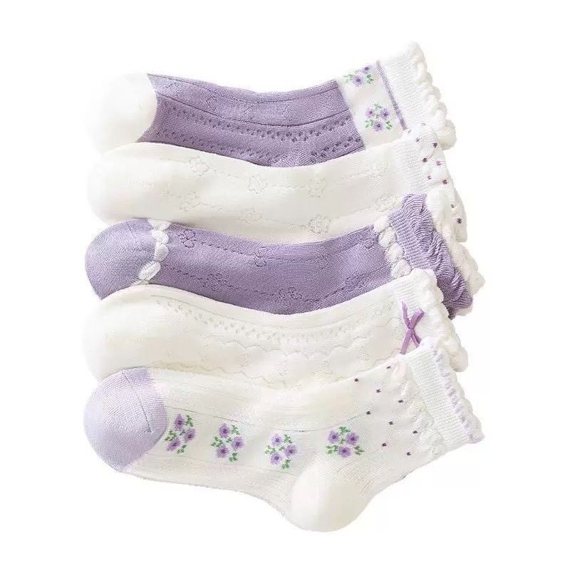 儿童袜子女春季夏季网眼薄款袜子女孩公主风女袜透气花边袜ins