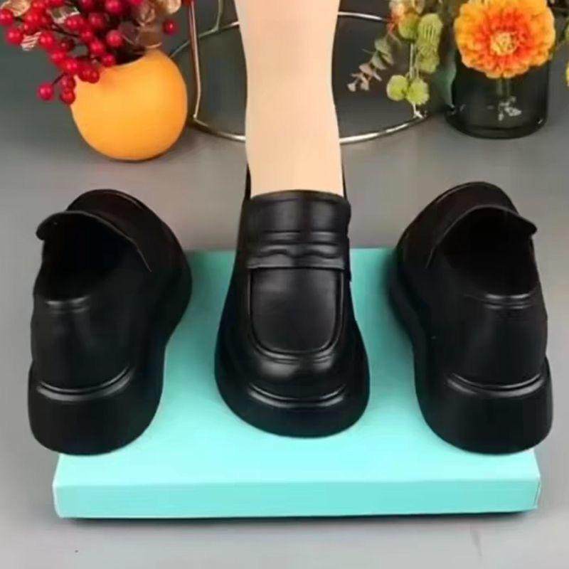 乐福鞋女真皮厚底英伦风小皮鞋2025春秋新款松糕单鞋一脚蹬工作鞋,淘宝优惠券,粉丝福利购,淘宝优惠卷