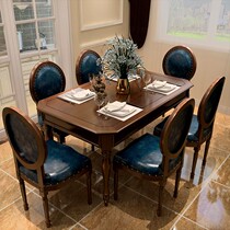 American countryside solid wood dining table and chairs combined 6 people dining table rectangular dining table small family dining table