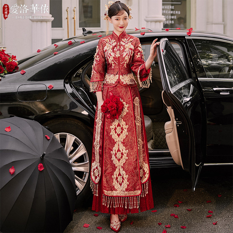 秀禾服2020新款结婚礼服中式秀婚纱 爱洛华依旗袍