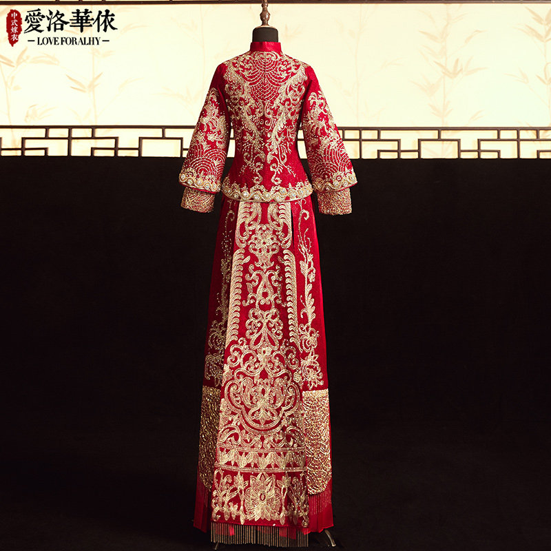 秀禾服2020新款秋冬中式结敬酒服 爱洛华依旗袍