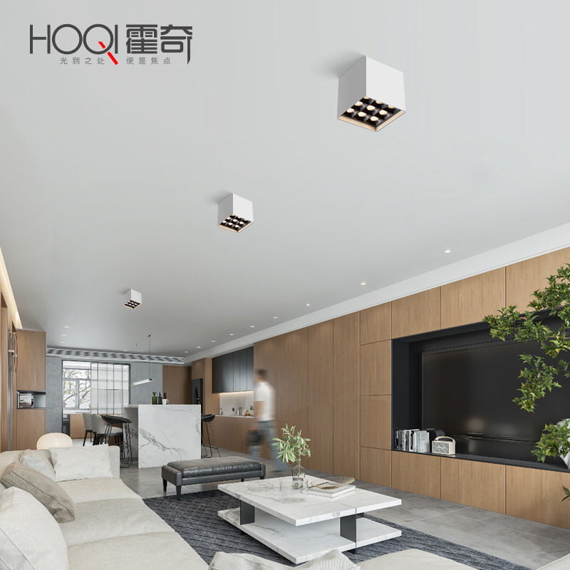 客厅无主灯led明装射灯卧室吸顶灯单头玄关餐厅筒灯遥控调光灯具,淘宝优惠券,粉丝福利购,淘宝优惠卷