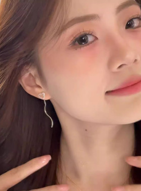 2026新款韩系爱心流苏耳线女甜美简约耳环高级感小众时尚耳钉耳饰