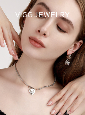 项链耳钉女高级感新款爱心配饰