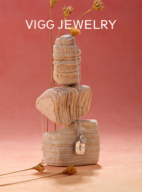 VIGG爱心方牌项链女简约高级s925纯银设计2025年新款百搭轻奢配饰