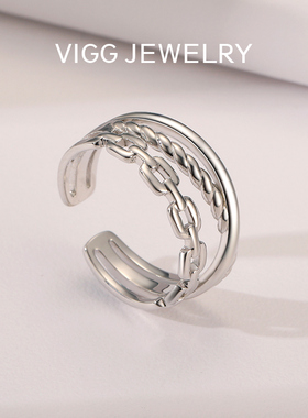 vigg小众设计纯银时尚个性风戒指