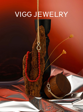 VIGG永恒符号项链女安可拉红玛瑙锁骨链2025年新款时尚高级轻奢感