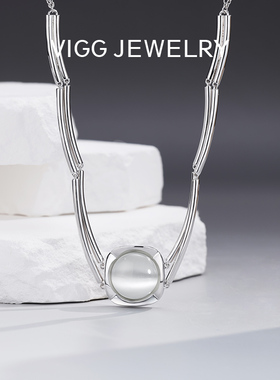 冰魄项链女轻奢猫眼石吊坠配饰