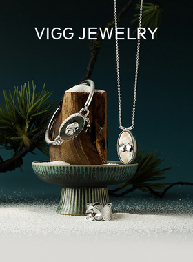 VIGG幽兰开口手镯女黑蝶贝珠高级