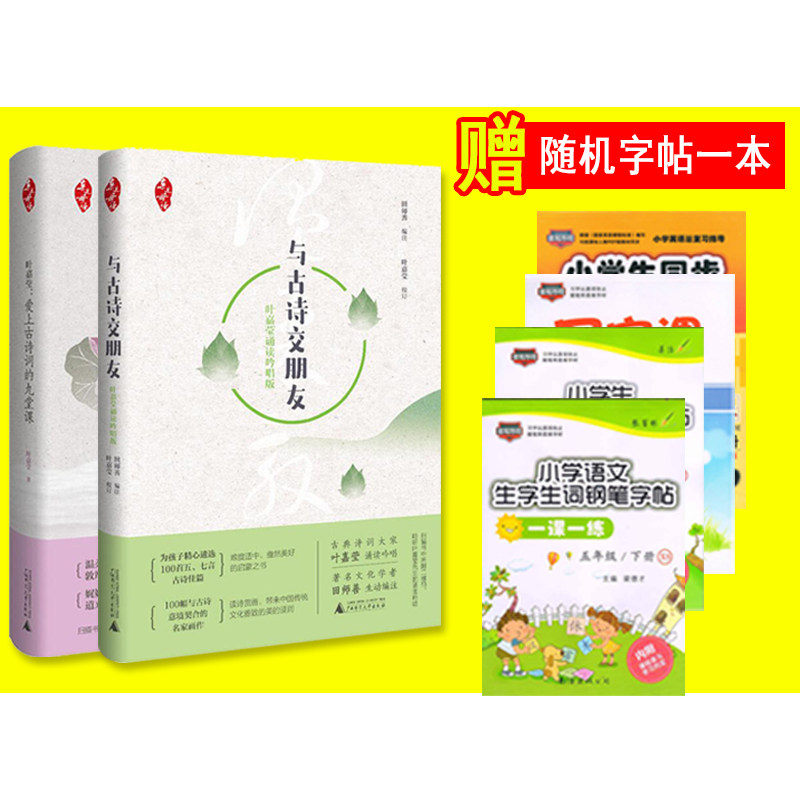 中国古典诗歌 与古诗交朋友+爱上古诗词的九堂课套装2册 中小学生课外阅读书籍 叶嘉莹诵读吟唱版 广西师范大学出版社