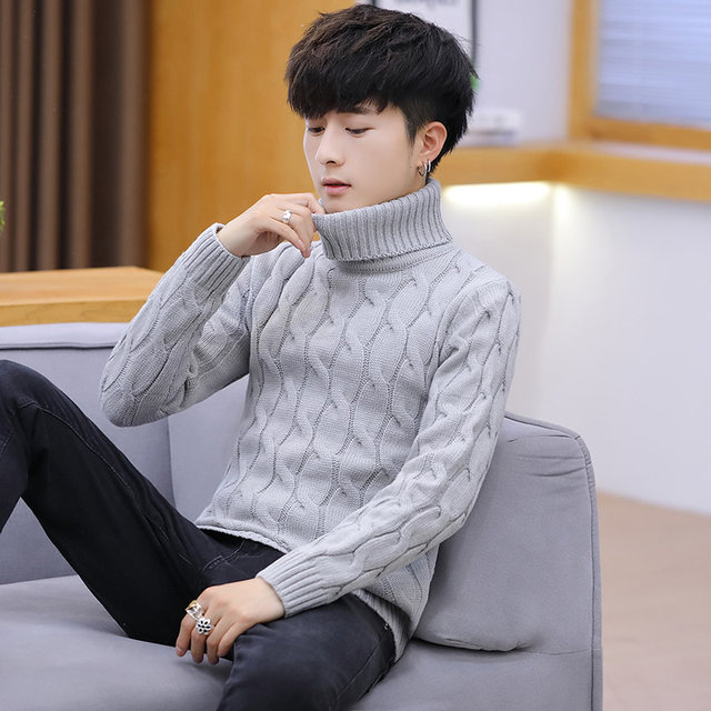 Speaker of high -necked sweater men's version of slim trendy bottoming shirts Bargain 2023 Winter new thickened warm needle sweater