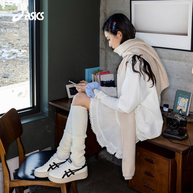ASICSTIGER亚瑟士女子休闲板鞋JAPAN S PF校园简约运动复古休闲鞋,淘宝优惠券,粉丝福利购,淘宝优惠卷