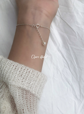 简约经典手作珍珠手链纯银原创