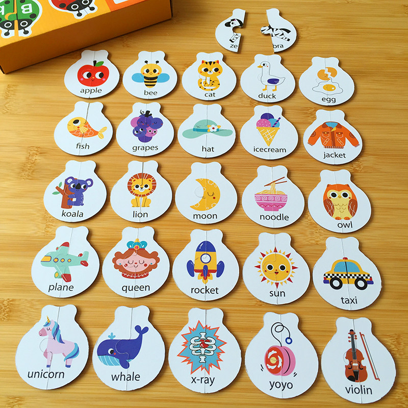 儿童大小写字母拼图认知启蒙卡片宝宝益智早教拼单词配对玩具34岁,淘宝优惠券,粉丝福利购,淘宝优惠卷