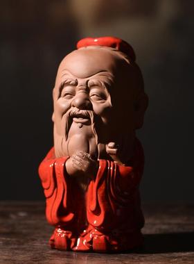 古典人物孔子老子如来雕像摆件