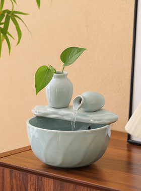 中式小型流水器喷泉摆件循环水