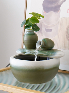 时来运转风水球流水生财摆件