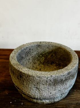 日月堂江南老石盆 清代茶叶青石盆 菖蒲水草盆庭院茶室陈设收藏