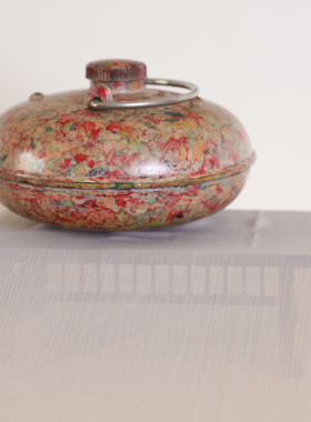 日月堂民国花色暖手炉摆件老古董