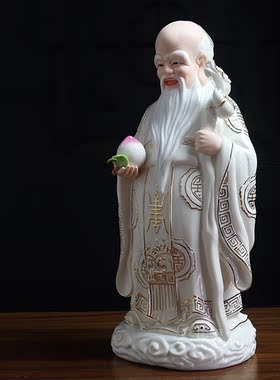陶瓷祝福寿星摆件福禄寿三星摆件