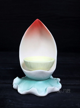 蜡烛台灯座陶瓷摆件佛具用品