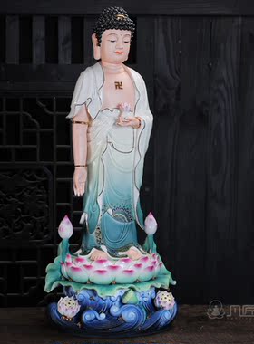 风水陶瓷摆件阿弥陀佛像
