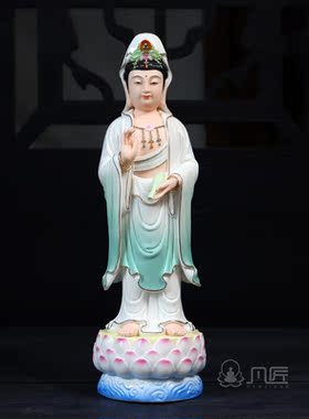白瓷供奉菩萨摆件观音佛像