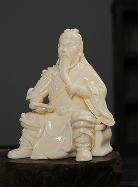 玉瓷仿古风车内关羽德化白瓷