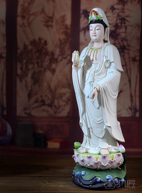 描金观音菩萨供奉摆件佛像