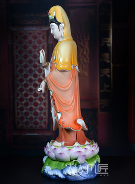 立式观音菩萨供奉风水德化陶瓷