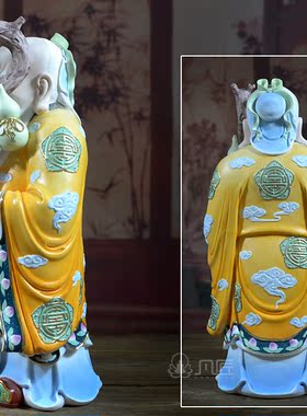 德化白瓷彩绘中式风福禄寿三星