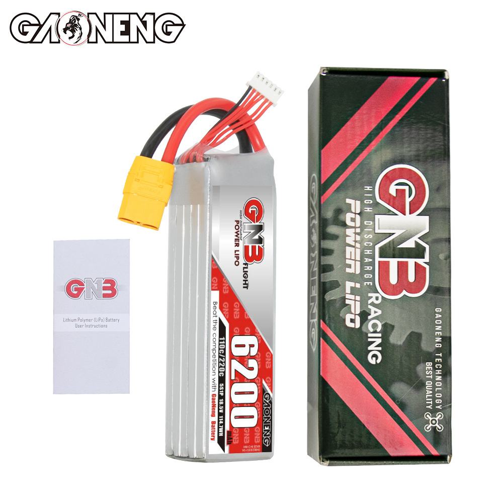 GNB高能6200mAh 5S 18.5V 110C直升机固定翼动力锂电池RC遥控航模 - 图2