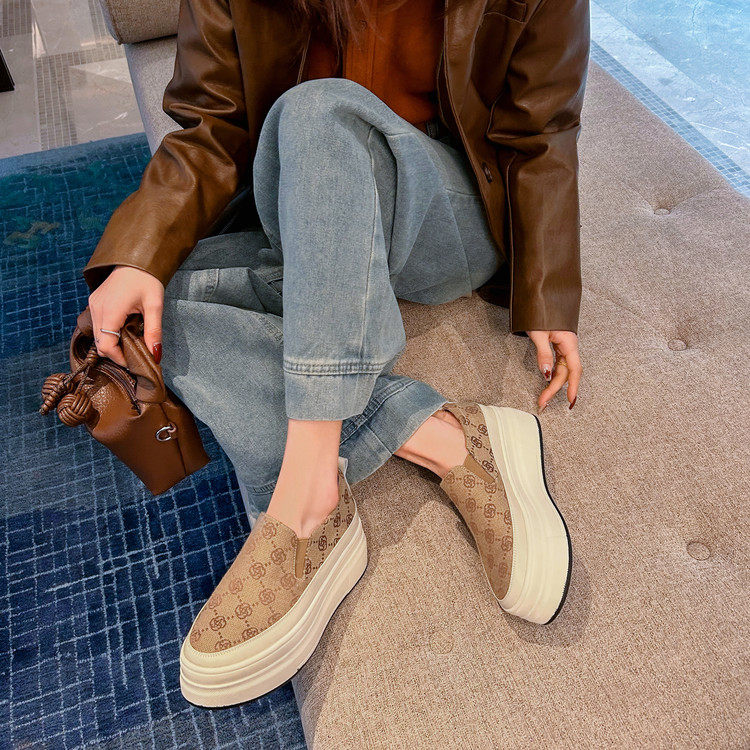 真皮厚底深口单鞋高跟增高厚底乐福鞋一脚蹬懒人鞋帆布休闲跑步鞋,淘宝优惠券,粉丝福利购,淘宝优惠卷