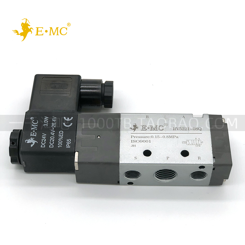 EMC.亿太诺二位五通电磁阀RV5221-08Q/4V210-08/5211-06QE4/DC24V-图1