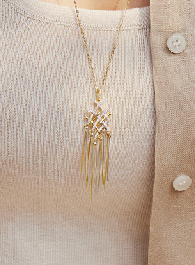 HEFANG何方珠宝925银女长项链