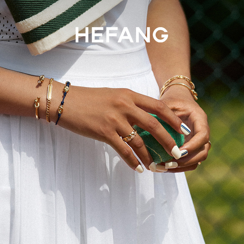 He Fang Jewelry Diamond Jenga Ring Couple Ring