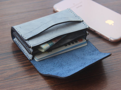 卡包名片包薛氏工坊出品擦蜡植鞣头层牛皮手工缝制男女cardholder - 图1