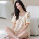 Yalu pure cotton pajamas women's summer short-sleeved disconnect shorts 2026 new style with chest pad sweet home wear summer