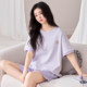 ຊຸດນອນ Yalu ສໍາລັບແມ່ຍິງທີ່ມີ pads ເຕົ້ານົມ, ກາງເກງຂາສັ້ນຝ້າຍບໍລິສຸດໃນຊ່ວງລຶະເບິ່ງຮ້ອນທີ່ສາມາດນຸ່ງໃສ່ນອກໄດ້, ຊຸດເຄື່ອງນຸ່ງບ້ານແບບສະບາຍໆ.